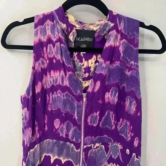 $411 Kahindo Maxi Dress Womens 2 Tie Dye Print Flowy Festival Bohemian Cruise - Picture 6 of 13